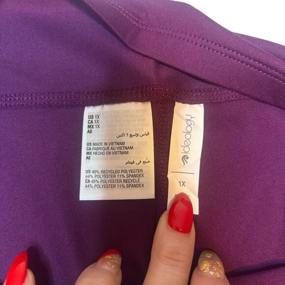 Ideology Plus Size Maternity Leggings 1X Purple Stretch Ankle Pants NWT - Picture 4 of 4